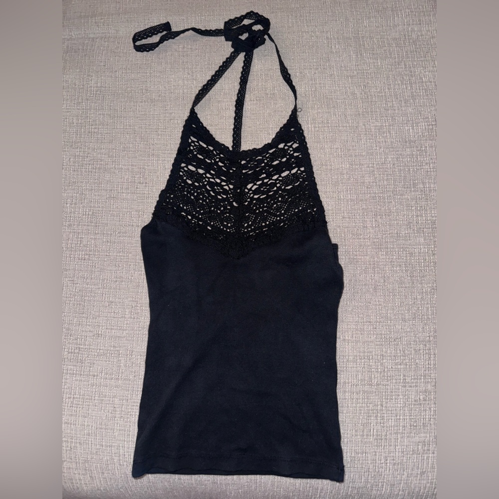 Free People One Crochet Halter Tank Top